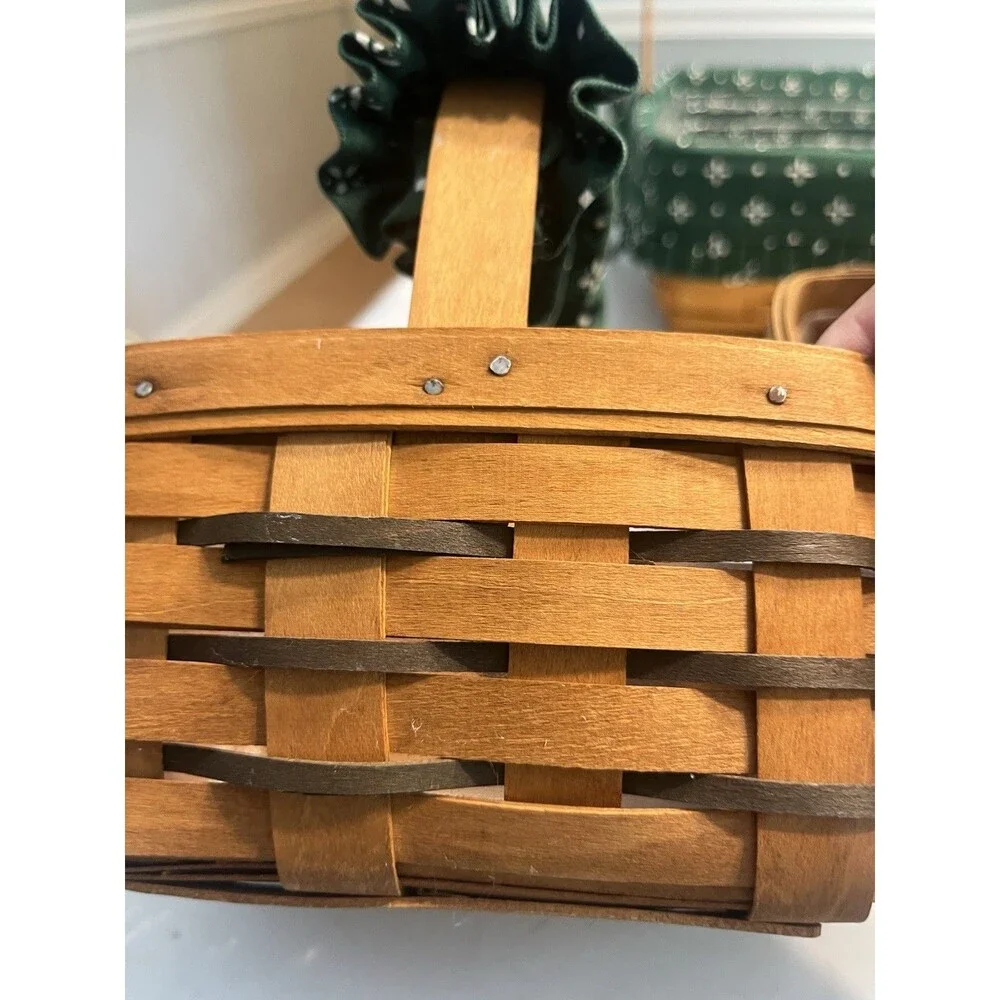 5 Longaberger Basket Pie Bee Small Key Sage Green Traditions Liner Protectors